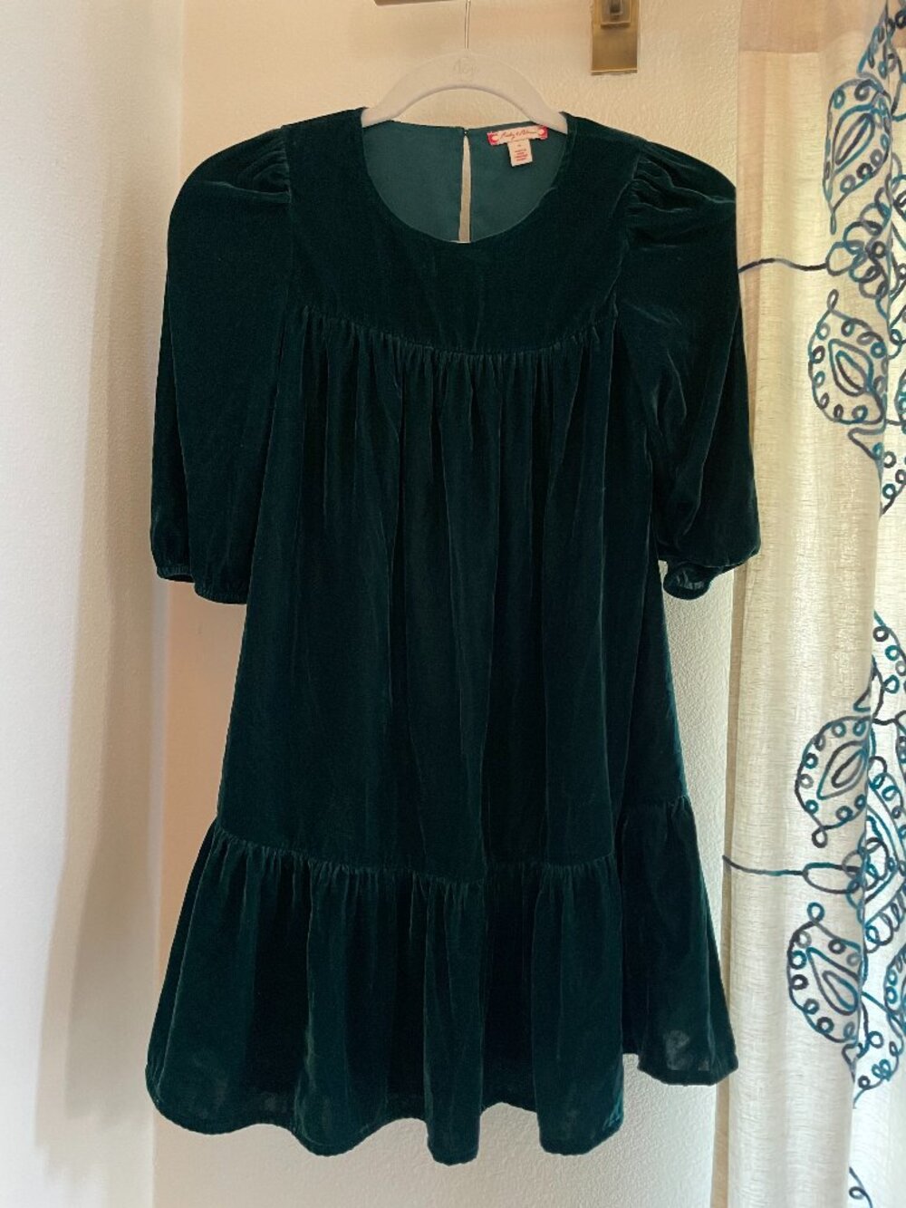 Girls Size 8 Dark Green Velvet Dress
